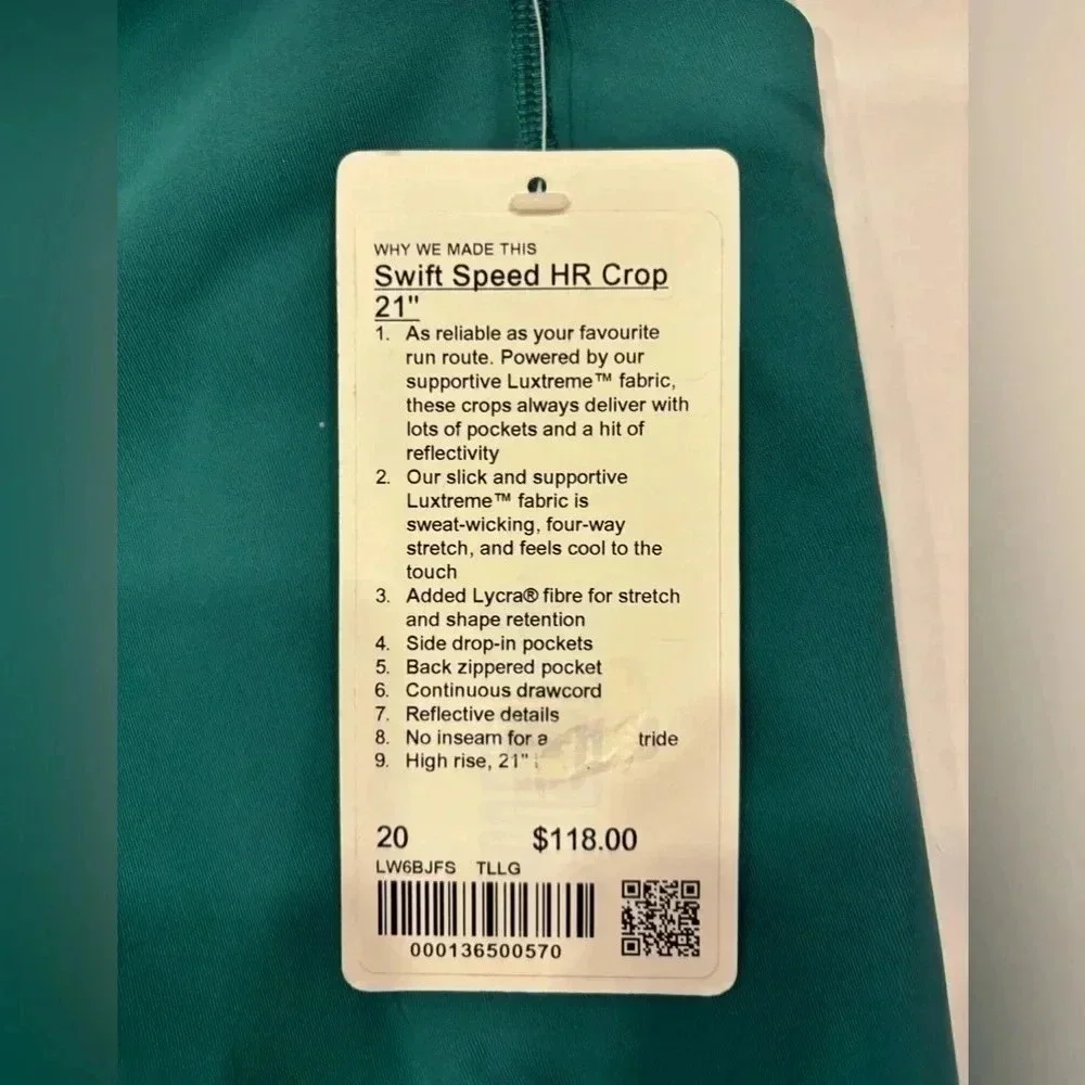 Lululemon Swift Speed High-Rise Crop 21